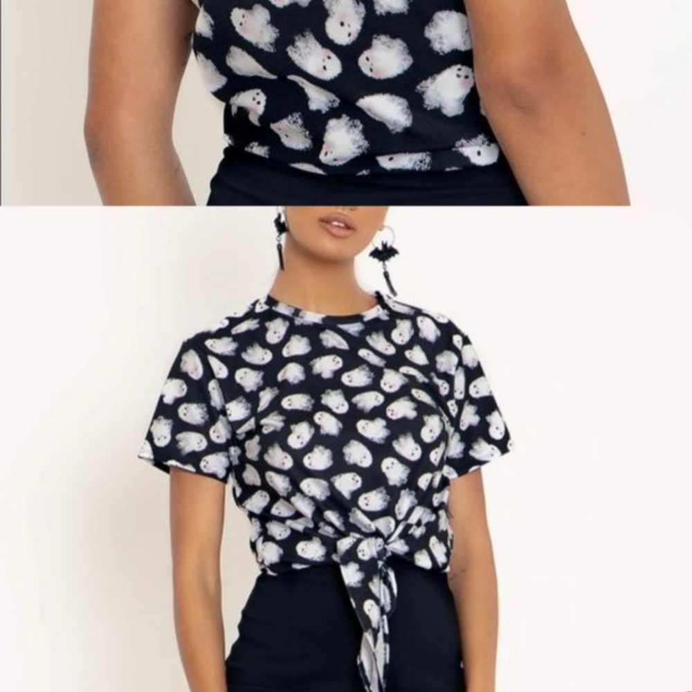 EUC Blackmilk Ghosties Crop Top - Picture 3 of 8